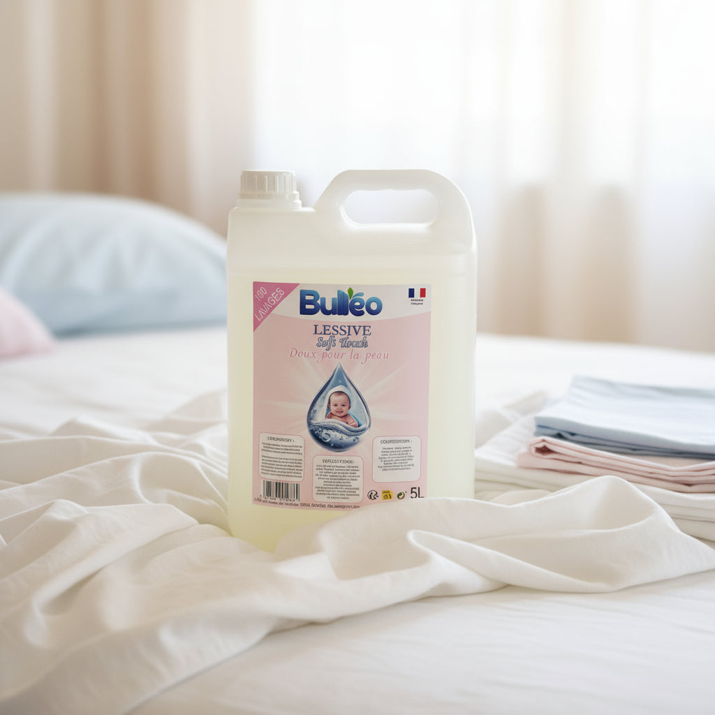 Lessive Soft Touch -5 Litres - Lessive adaptée pour les bébés - Bulléo