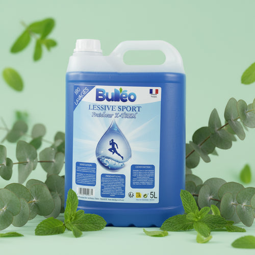 Lessive Sport Fraîcheur Extrême Bulléo 5L – Propreté Impeccable & Parfum Eucalyptus Menthol