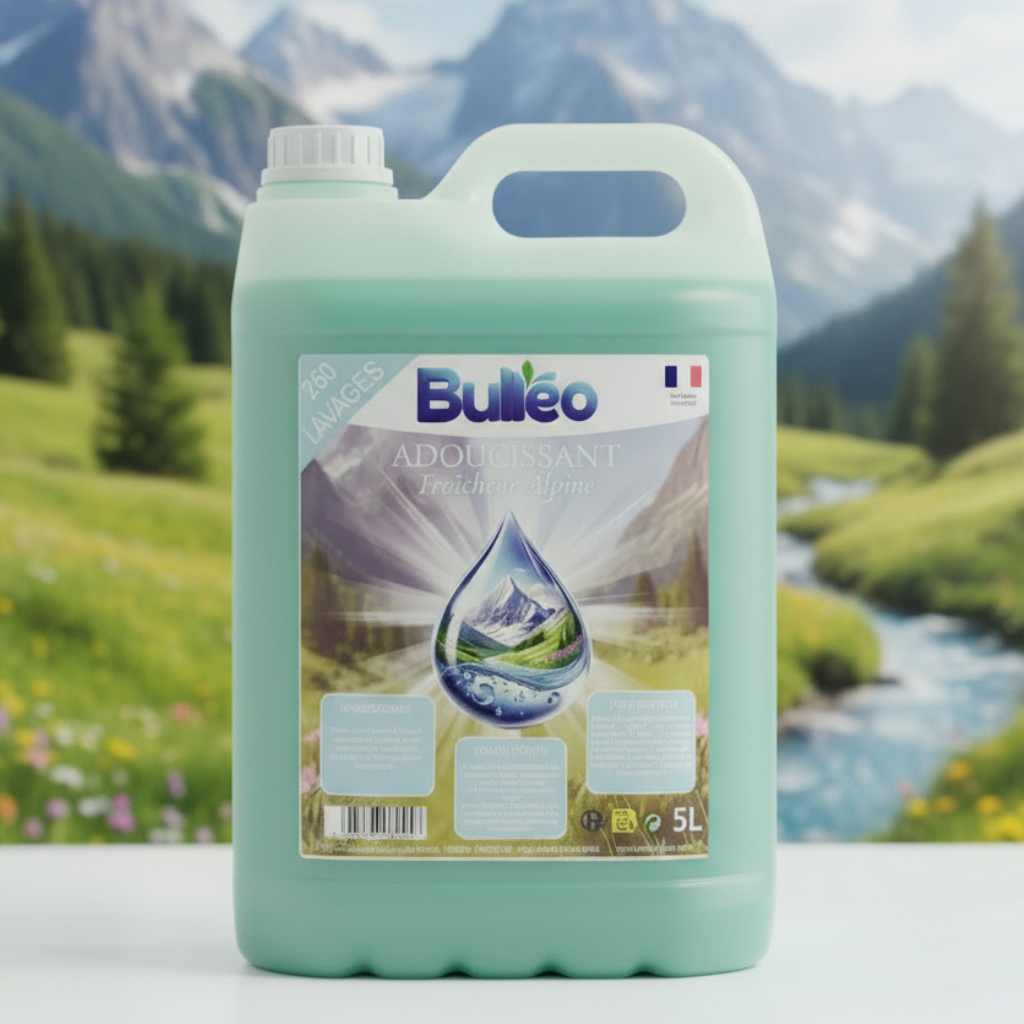 Adoucissant Bulleo Fraîcheur Alpine 5L – Linge Doux & Fraicheur